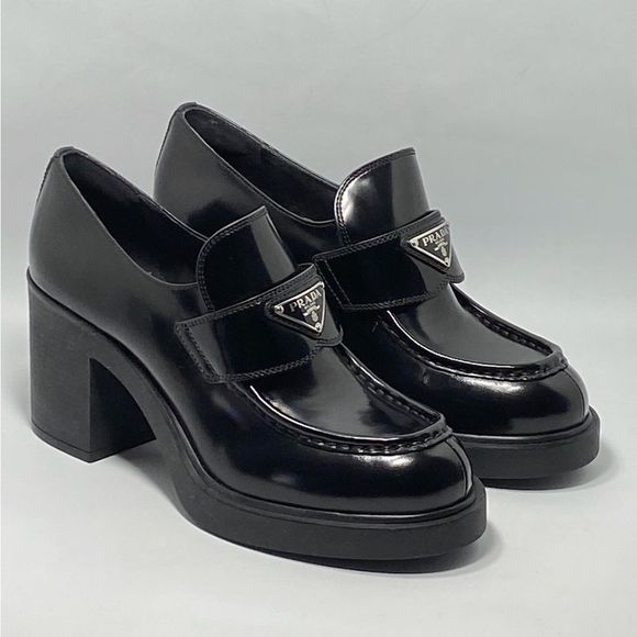 Prada Shoes - Prada Chocolate Flow Block-Heel Loafers size 41